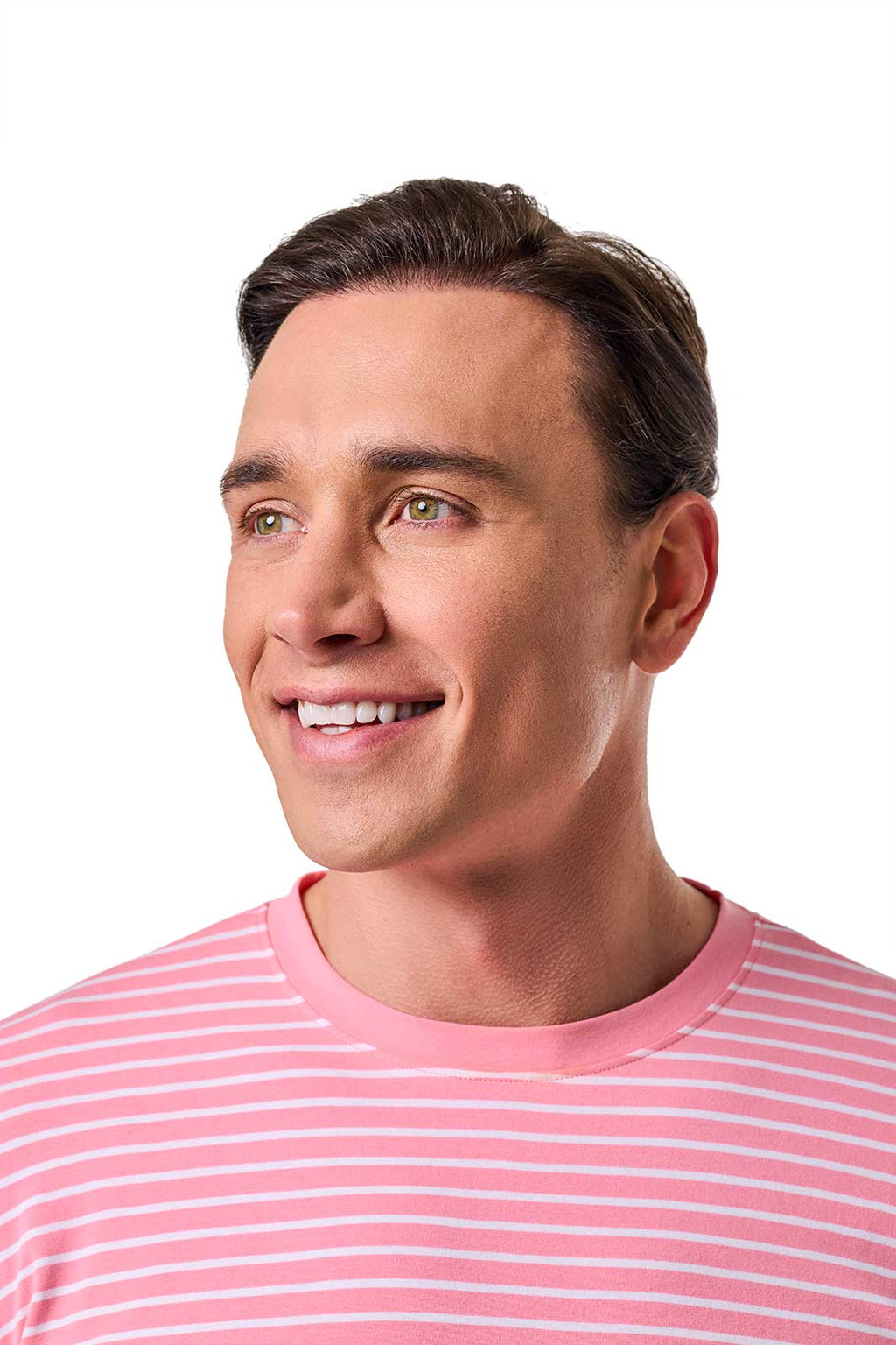 Men's Morada Everyday Long Sleeve T-Shirt | Flamingo Pink/White Stripe