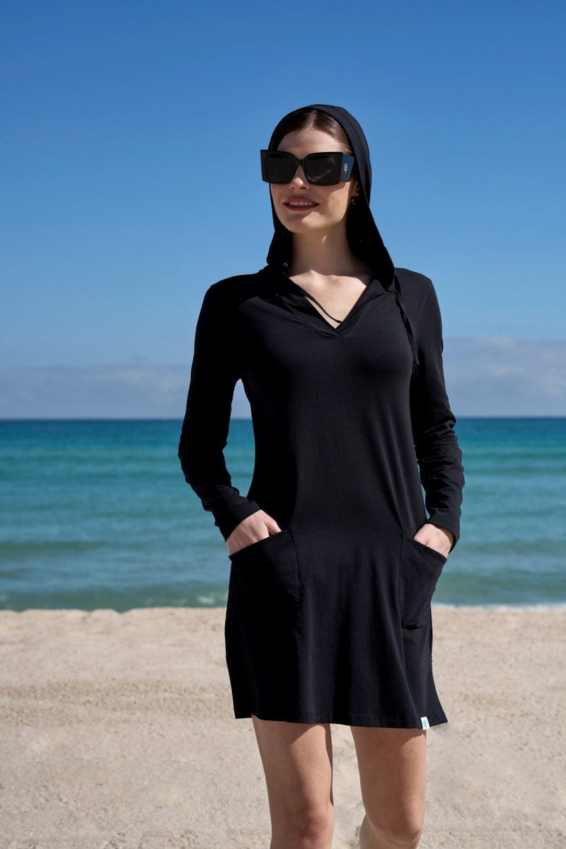 Women's Catalina Cover-Up Dress with Pockets | Black