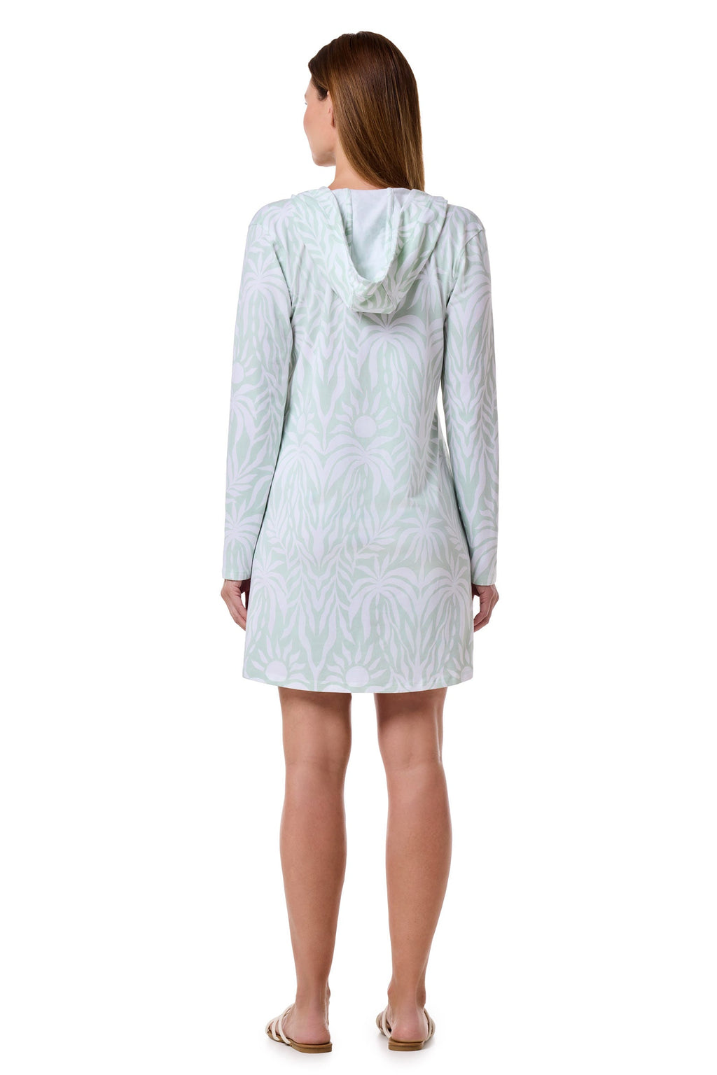 Women's Catalina Cover-Up Dress with Pockets | Misty Aqua American Palm