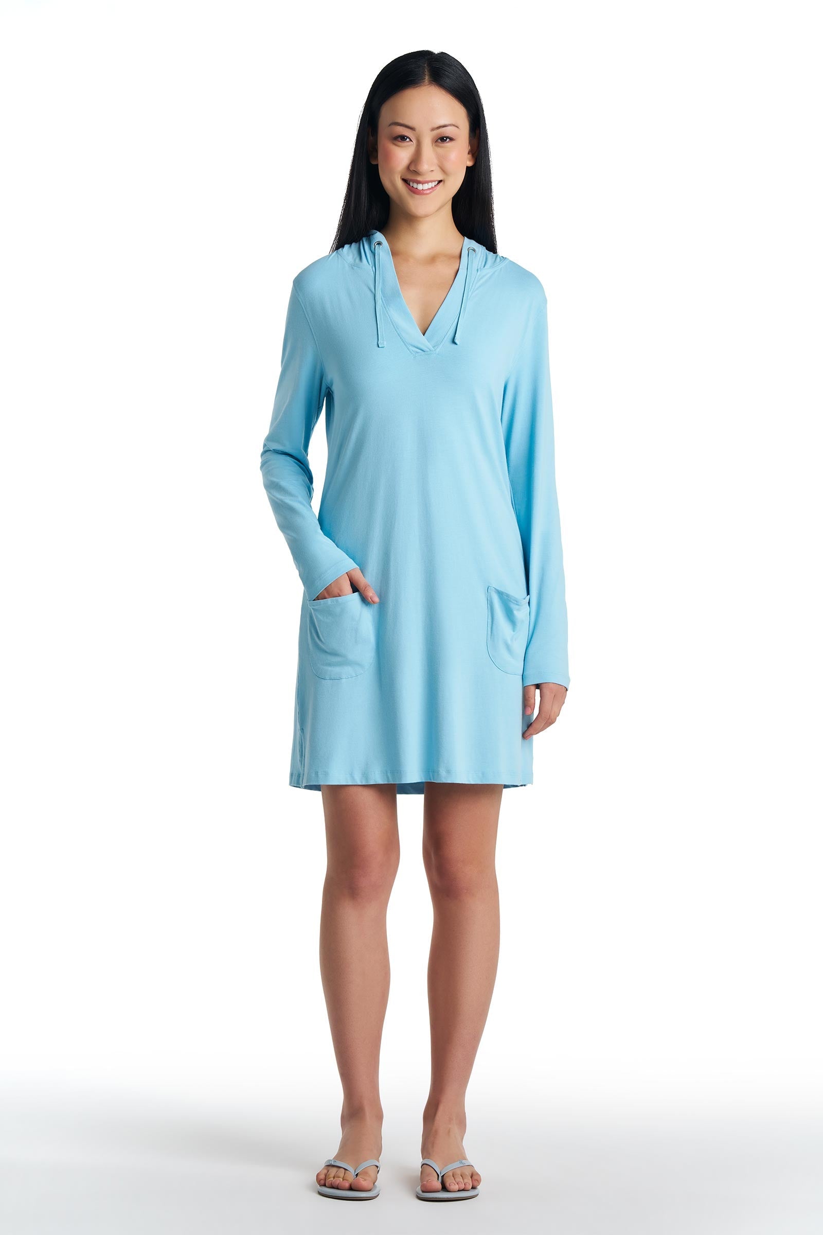 Women's Catalina Cover-Up Dress with Pockets | Arctic Blue
