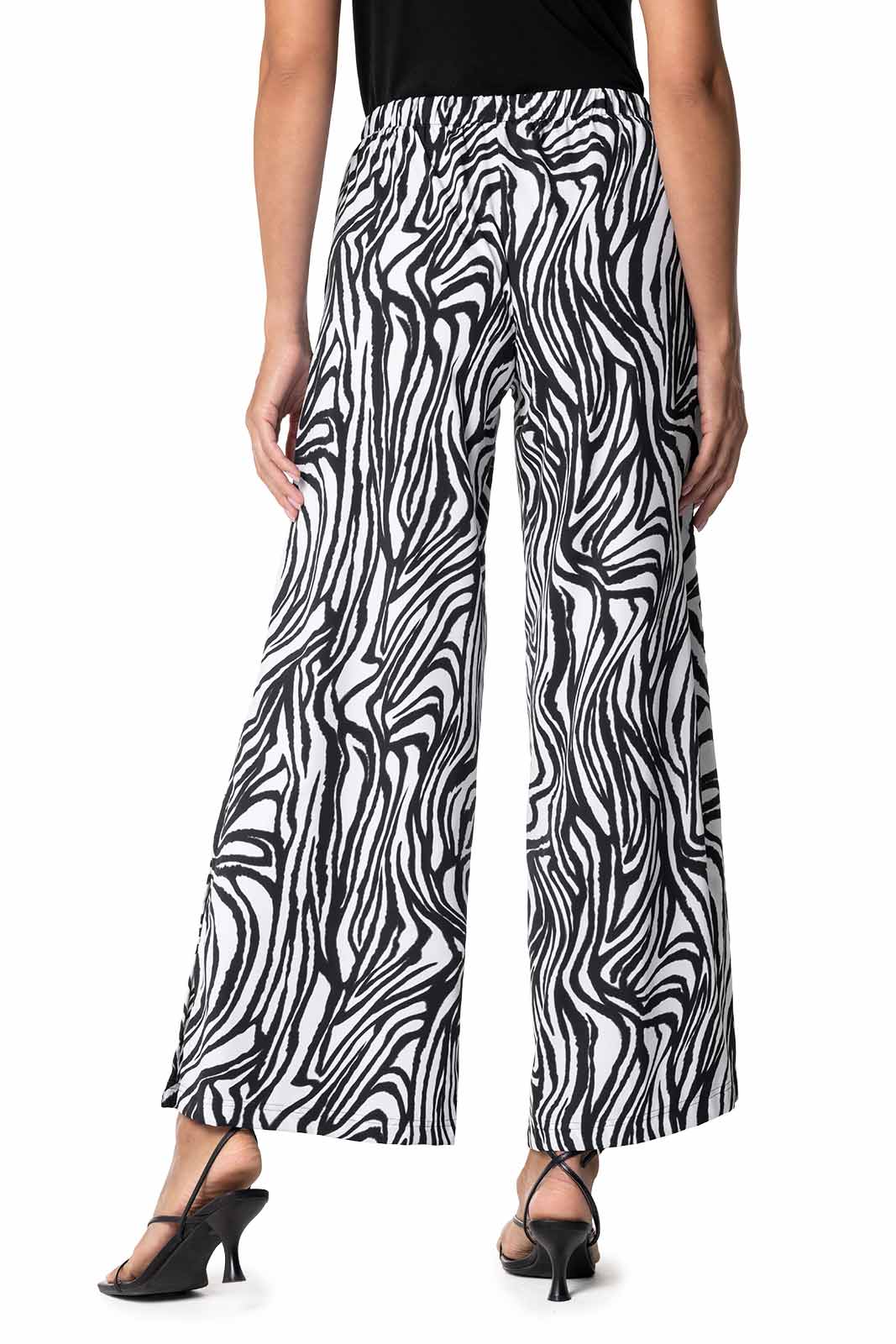 Women's Petra Wide Leg Pant | Black/White Running Zebra