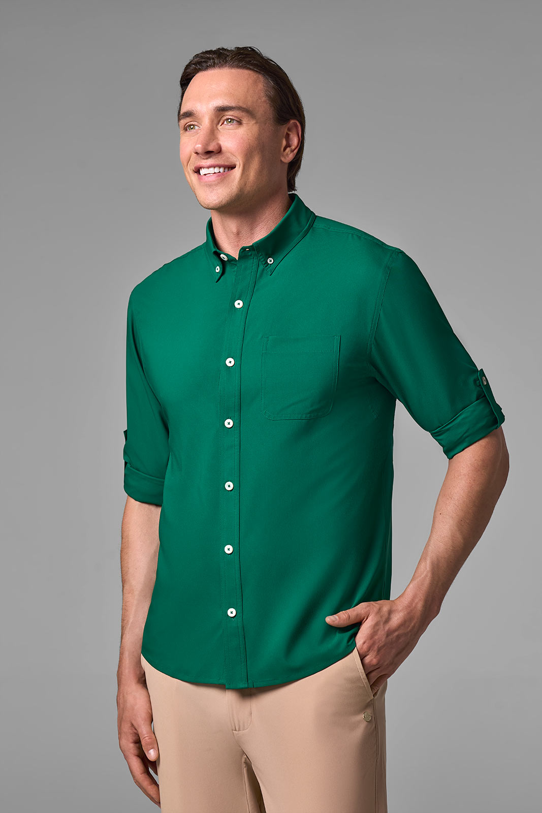 Men's Aricia Long Sleeve Shirt | Eden Green