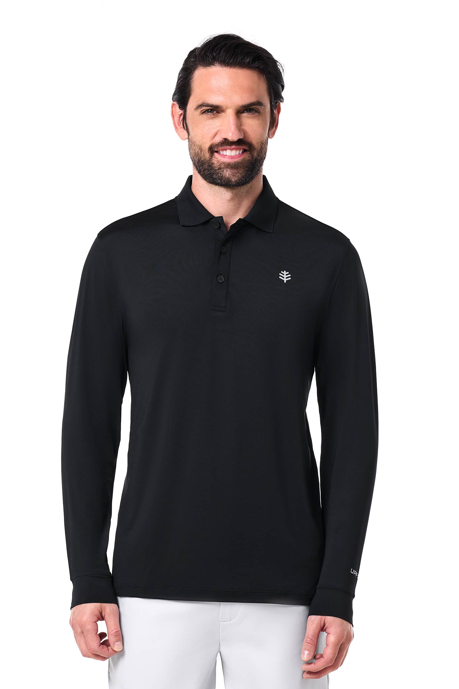 Men's Erodym Long Sleeve Sports Polo | Black