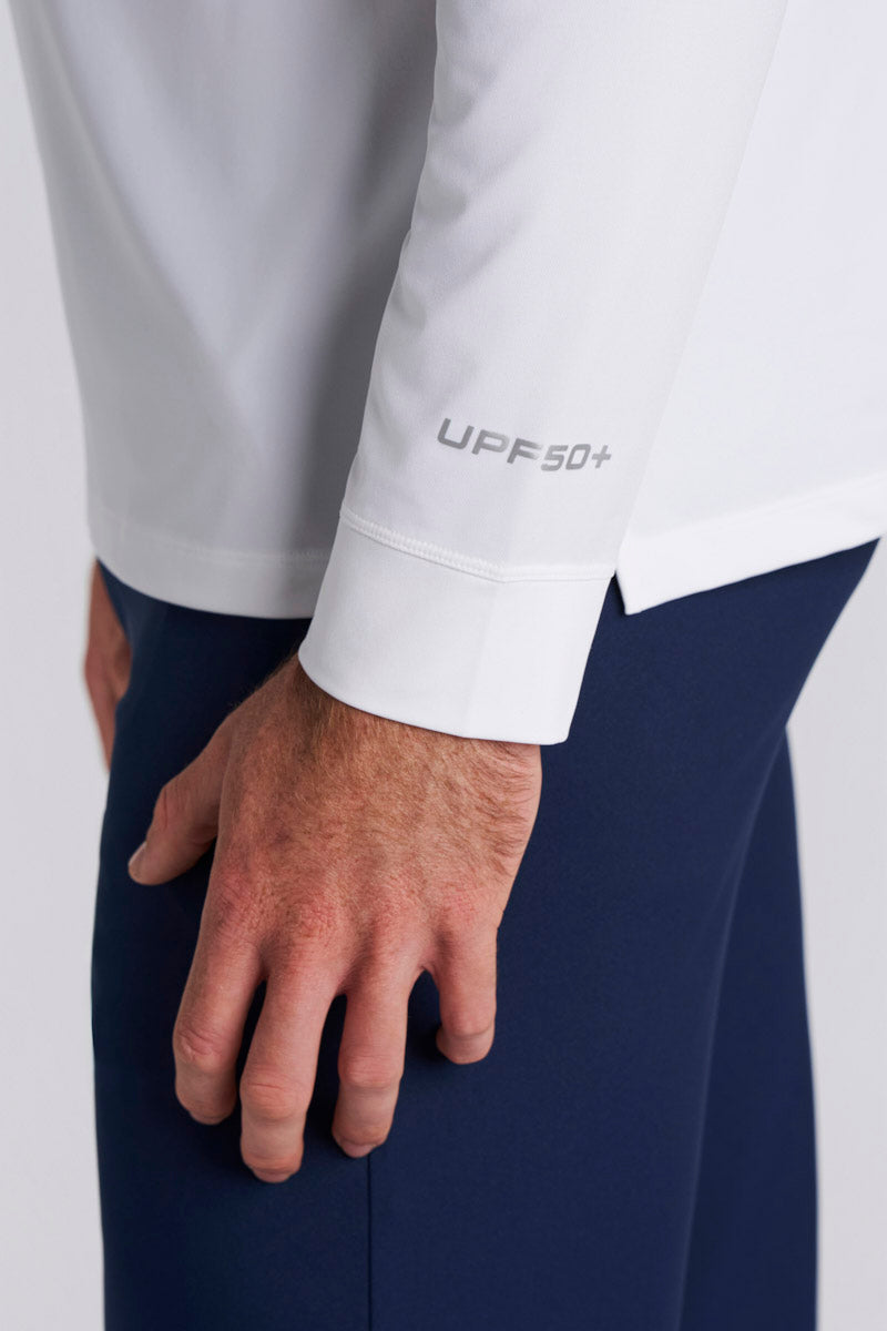 Men's Erodym Long Sleeve Sports Polo | White