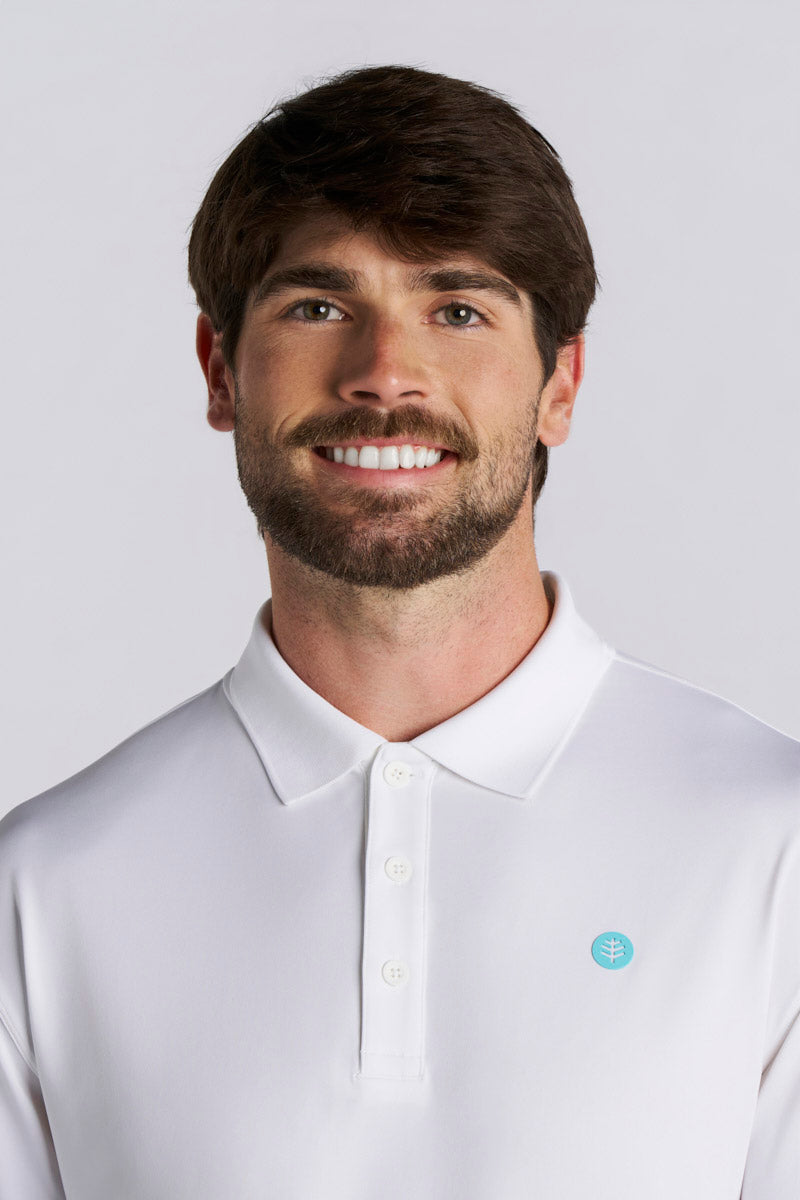 Men's Erodym Long Sleeve Sports Polo | White