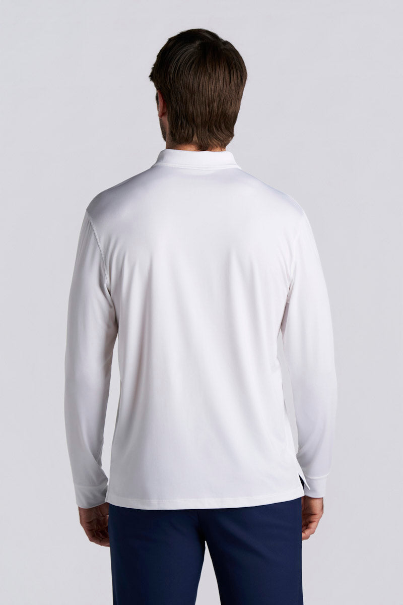 Men's Erodym Long Sleeve Sports Polo | White