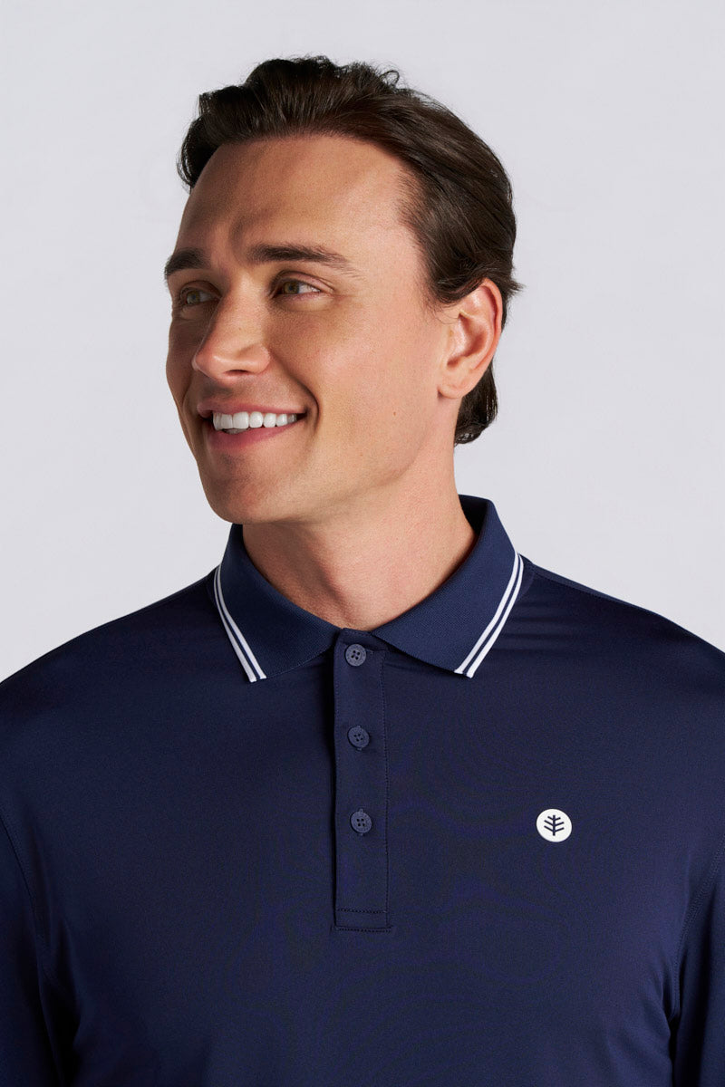 Men's Erodym Long Sleeve Sports Polo | Navy