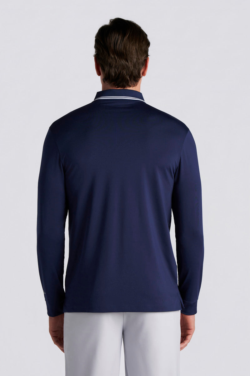 Men's Erodym Long Sleeve Sports Polo | Navy