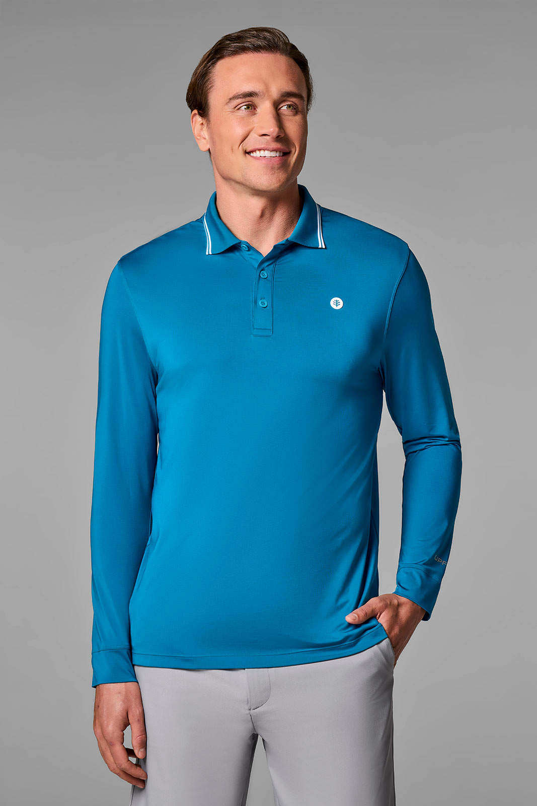 Men's Erodym Long Sleeve Sports Polo | Bluejay
