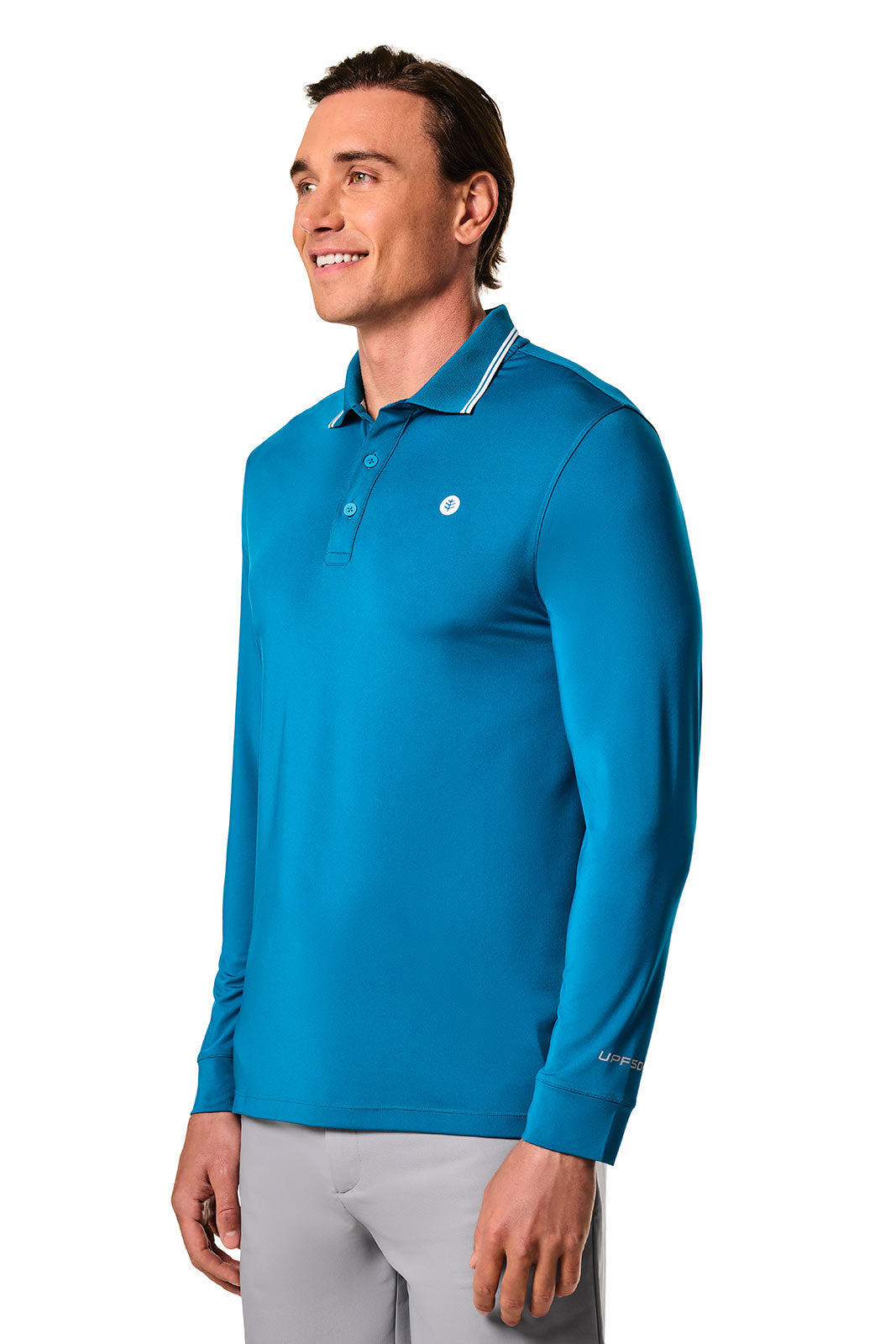 Men's Erodym Long Sleeve Sports Polo | Bluejay