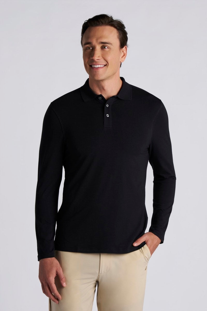 Men's Coppitt Long Sleeve Weekend Polo | Black