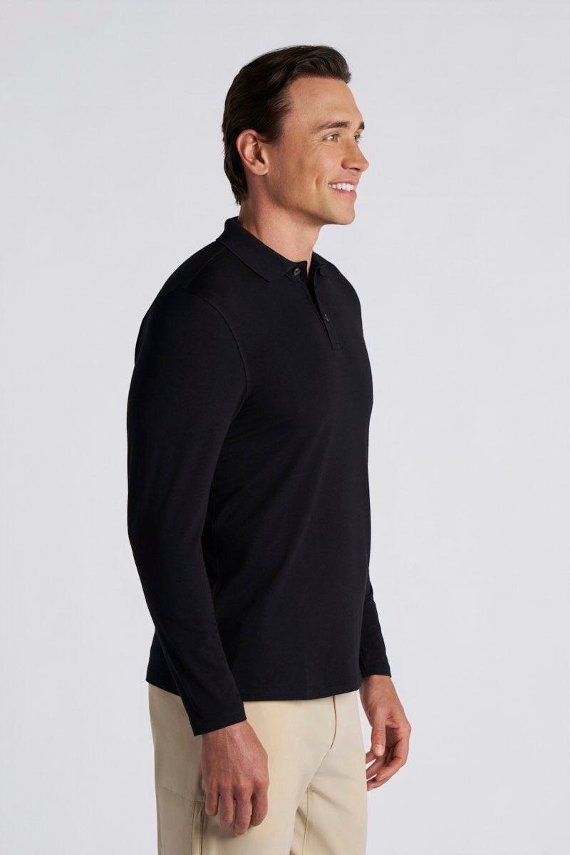 Men's Coppitt Long Sleeve Weekend Polo | Black