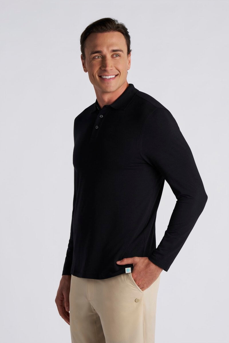 Men's Coppitt Long Sleeve Weekend Polo | Black