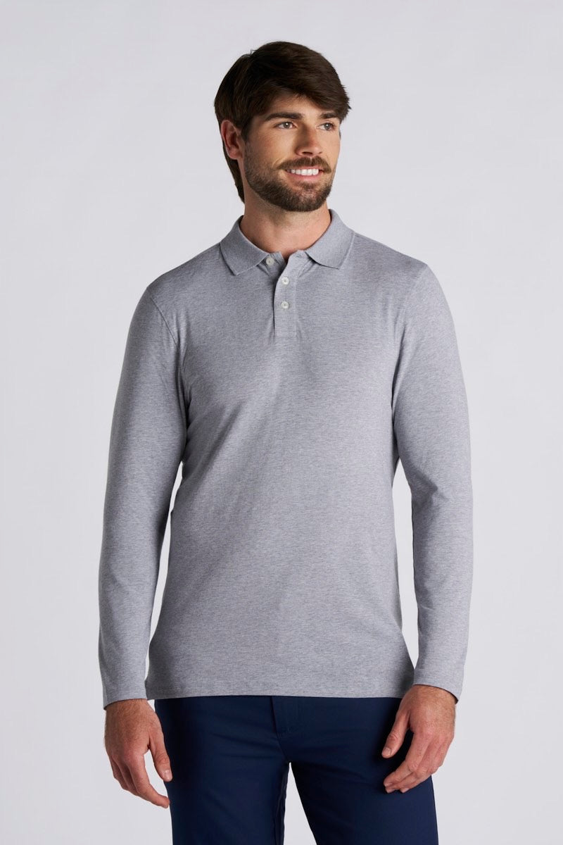 Men's Coppitt Long Sleeve Weekend Polo | Grey Heather