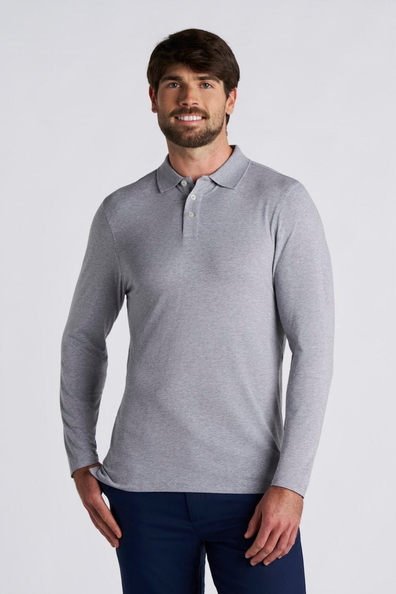 Men's Coppitt Long Sleeve Weekend Polo | Grey Heather