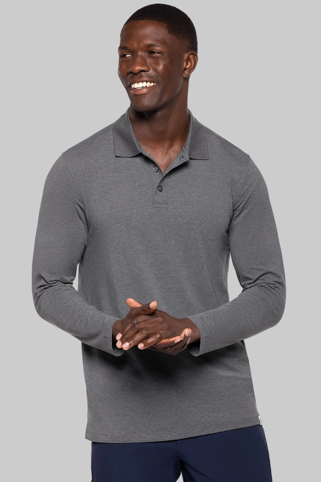 Men's Coppitt Long Sleeve Weekend Polo | Charcoal