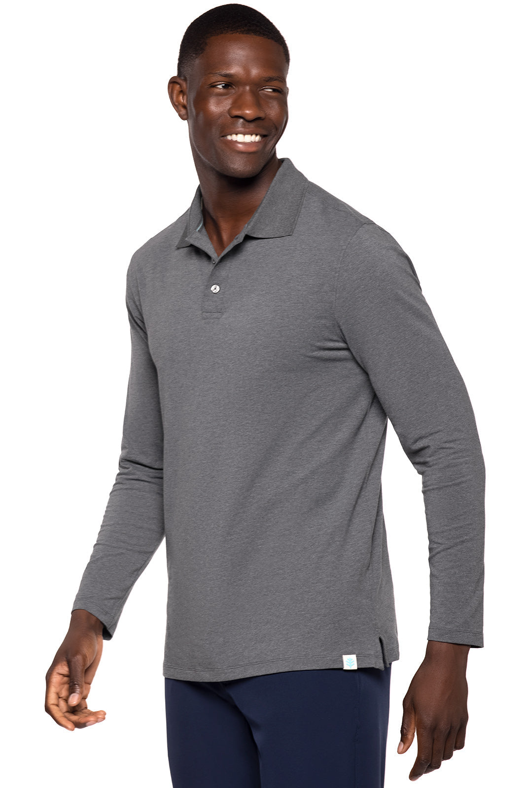 Men's Coppitt Long Sleeve Weekend Polo | Charcoal