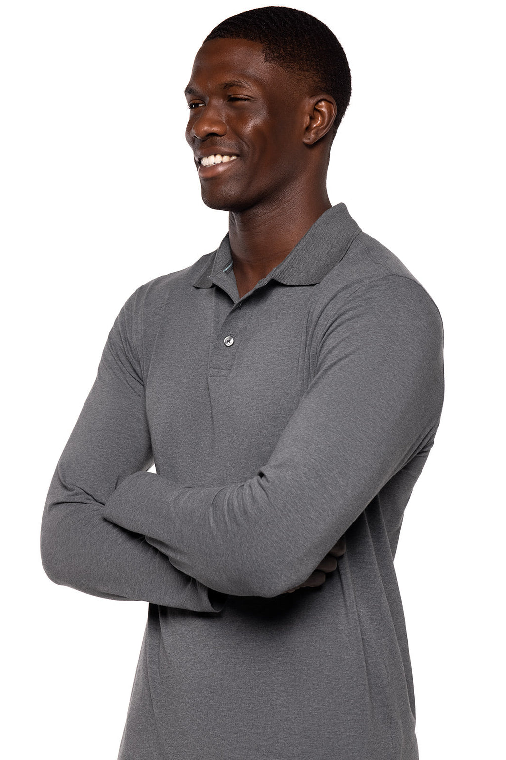 Men's Coppitt Long Sleeve Weekend Polo | Charcoal