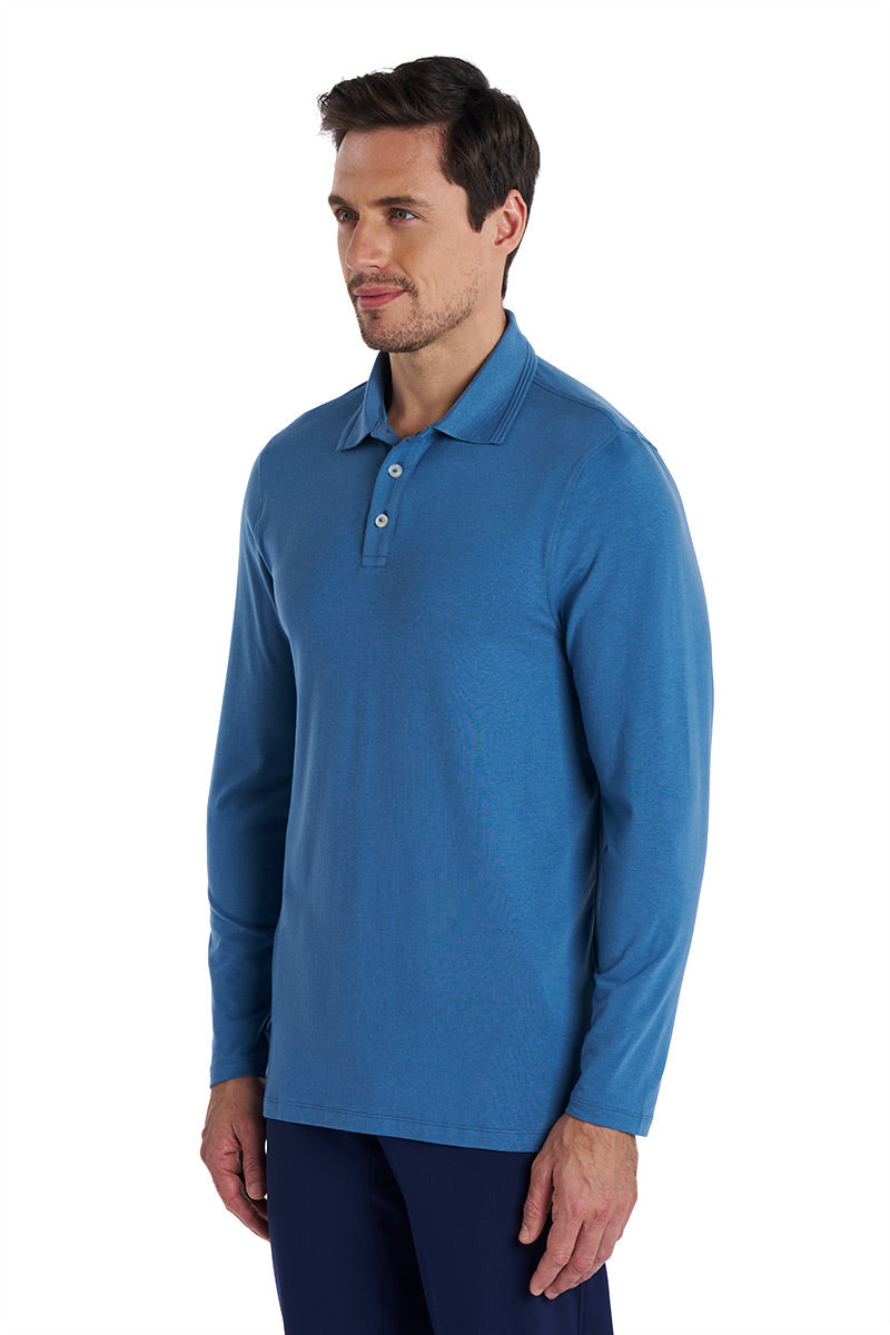 Men's Coppitt Long Sleeve Weekend Polo | Blue Dusk