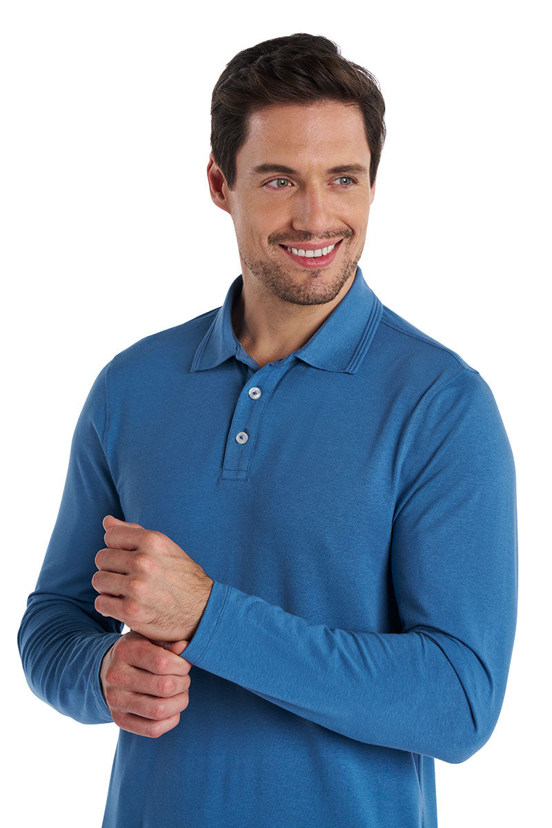 Men's Coppitt Long Sleeve Weekend Polo | Blue Dusk