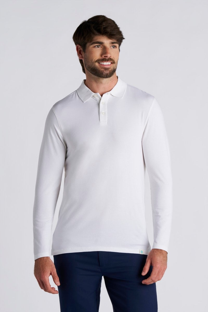 Men's Coppitt Long Sleeve Weekend Polo | White