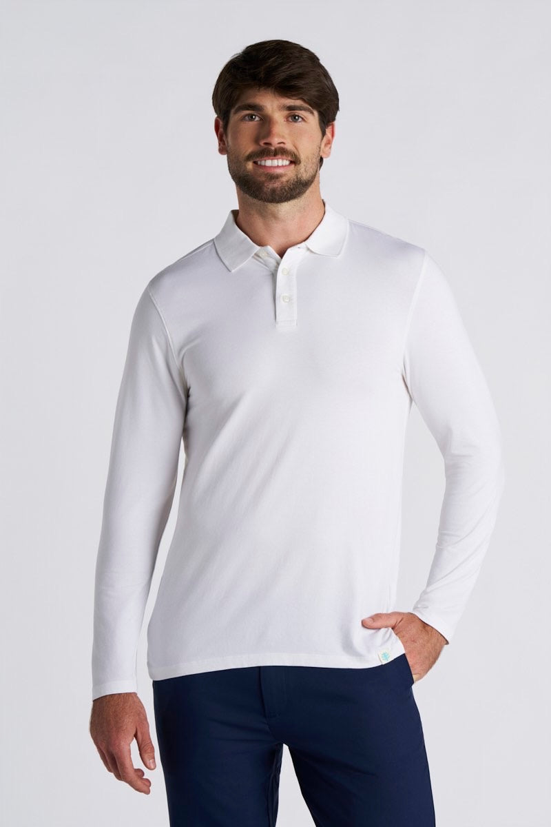 Men's Coppitt Long Sleeve Weekend Polo | White
