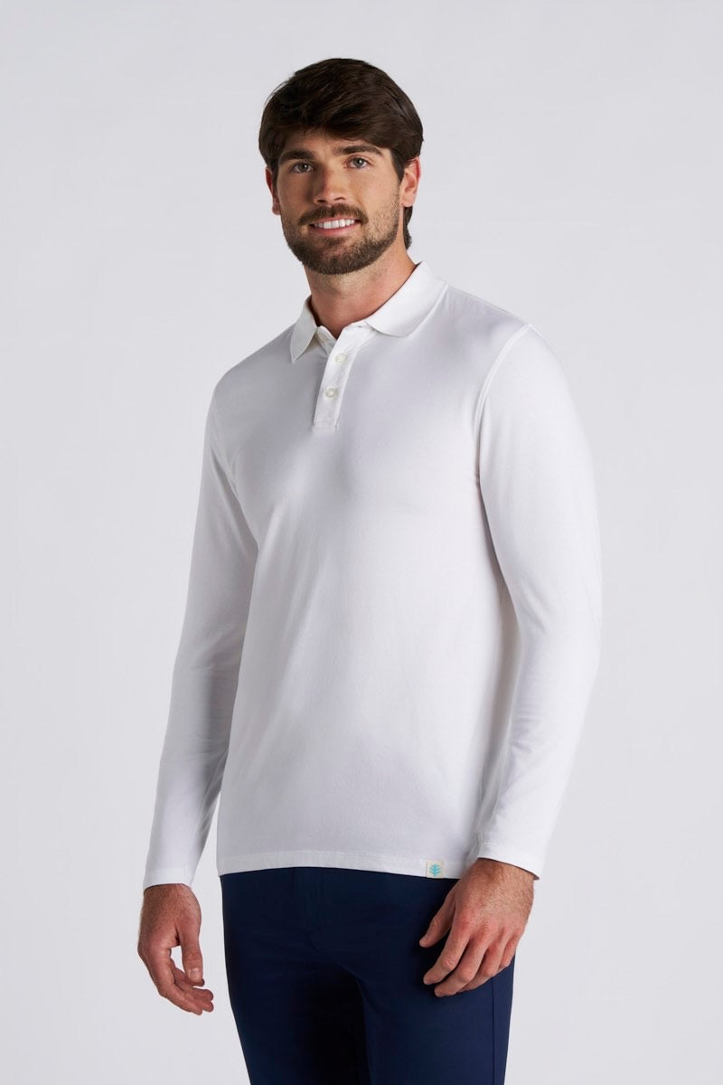 Men's Coppitt Long Sleeve Weekend Polo | White