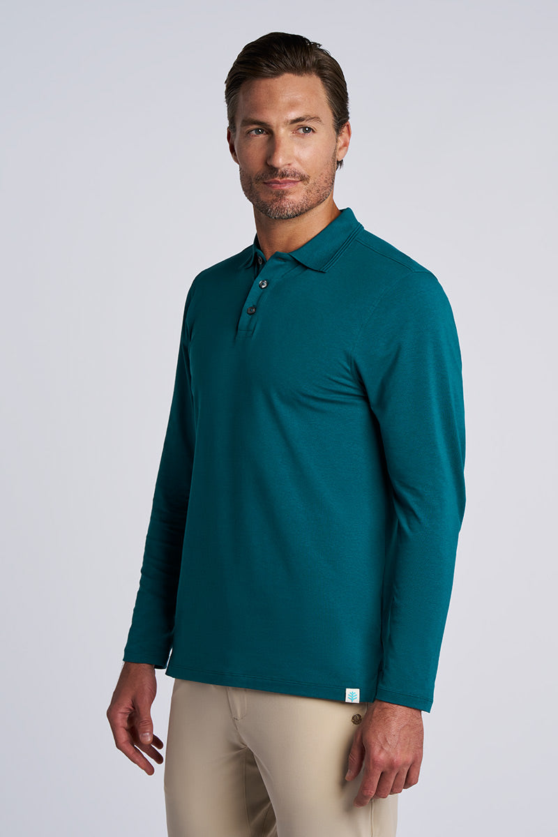 Men's Coppitt Long Sleeve Weekend Polo | Transformative Teal