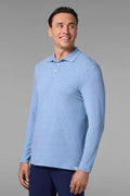 Men's Coppitt Long Sleeve Weekend Polo | Light Blue Heather