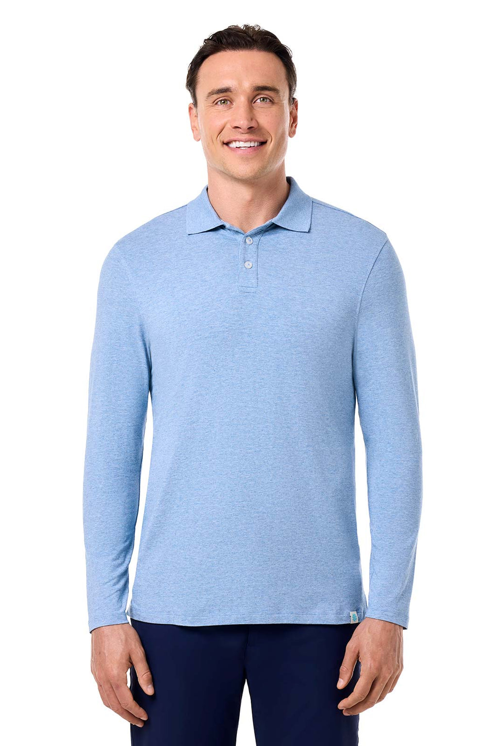 Men's Coppitt Long Sleeve Weekend Polo | Light Blue Heather