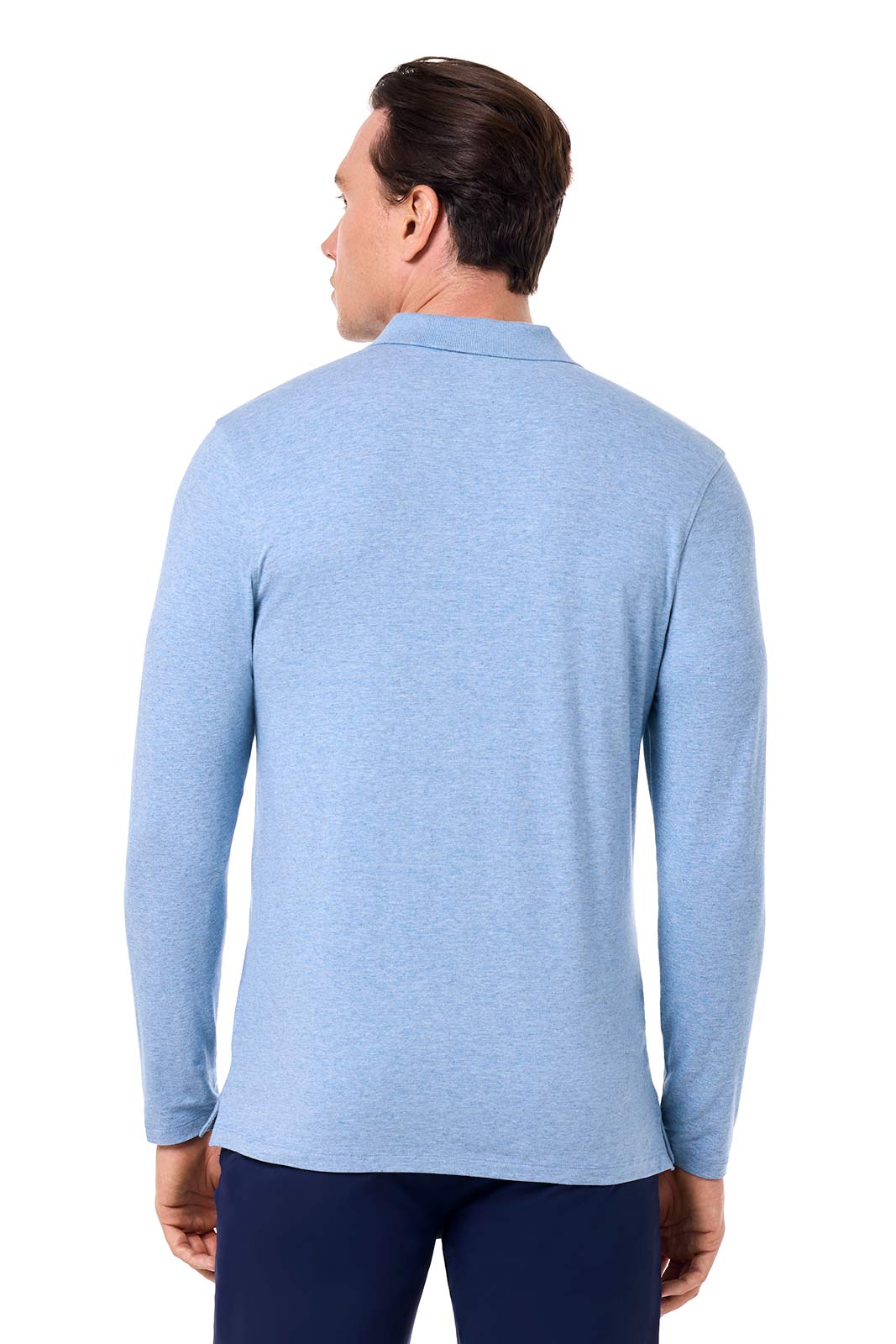 Men's Coppitt Long Sleeve Weekend Polo | Light Blue Heather