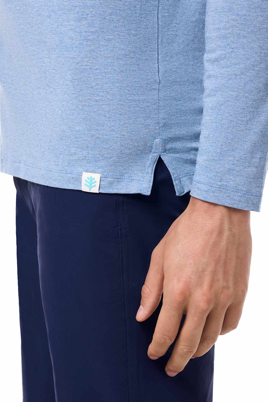 Men's Coppitt Long Sleeve Weekend Polo | Light Blue Heather