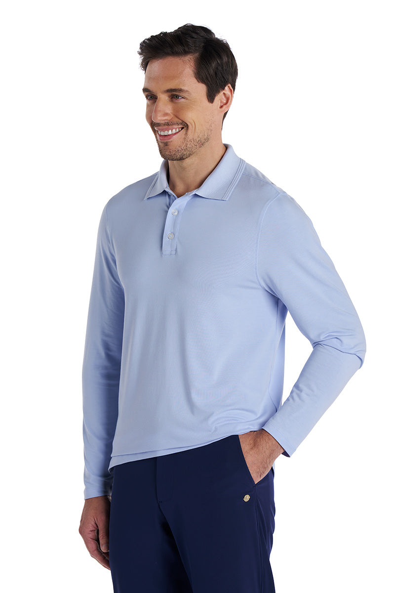 Men's Coppitt Long Sleeve Weekend Polo | Periwinkle