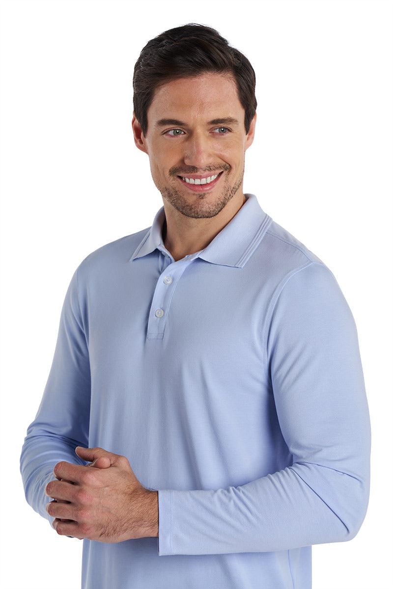 Men's Coppitt Long Sleeve Weekend Polo | Periwinkle