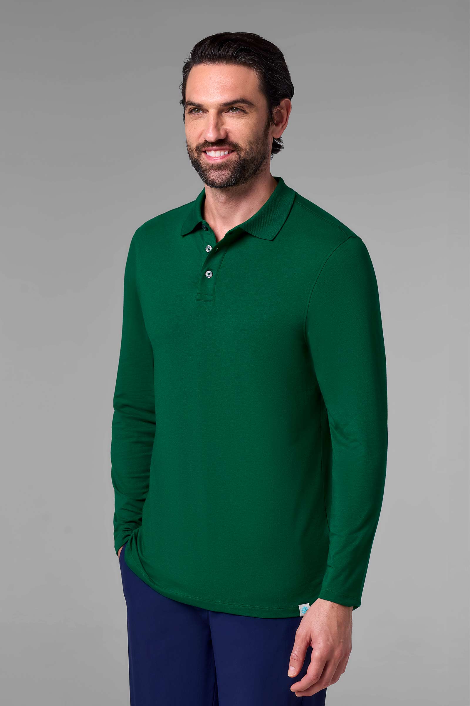Men's Coppitt Long Sleeve Weekend Polo | Eden Green