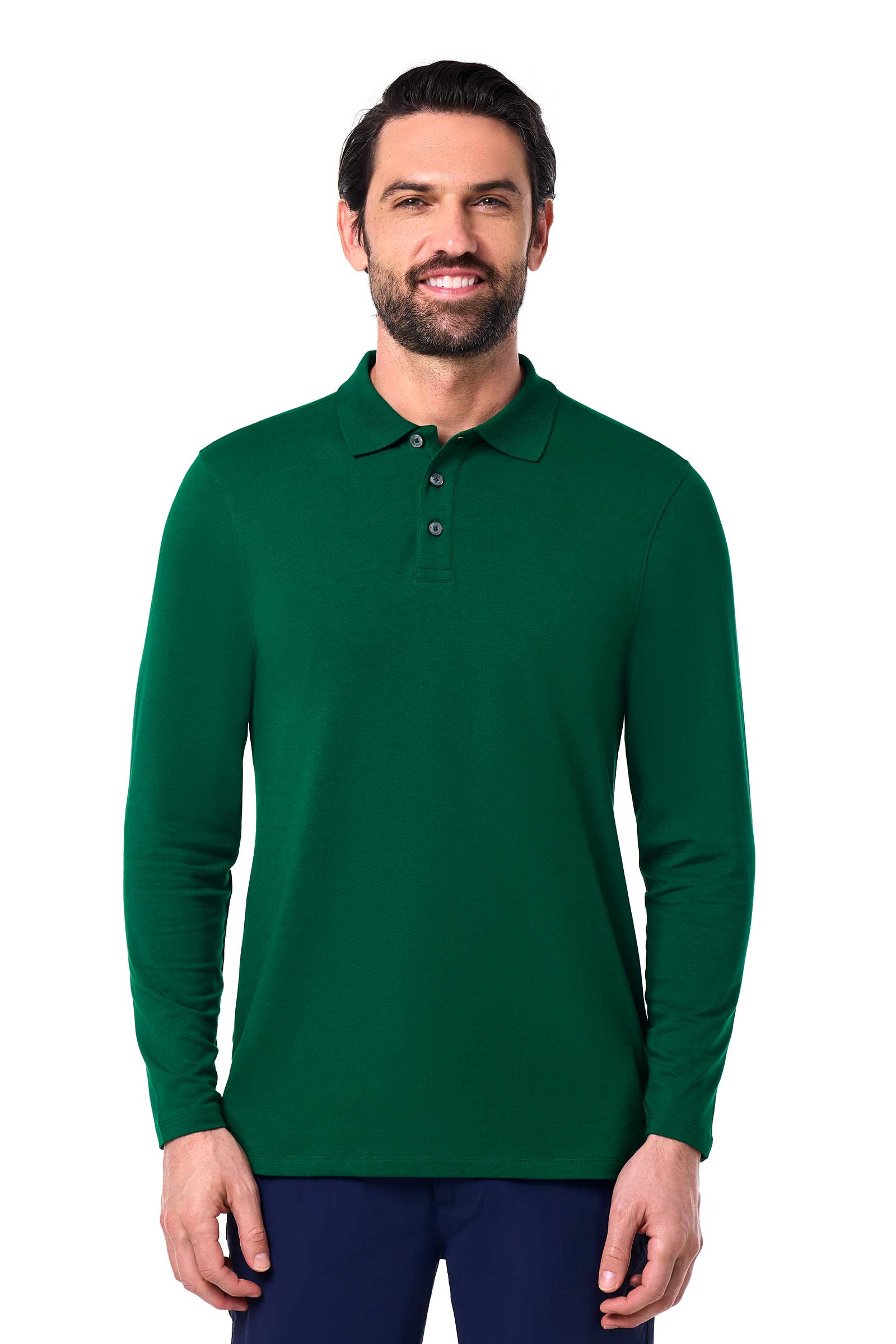 Men's Coppitt Long Sleeve Weekend Polo | Eden Green