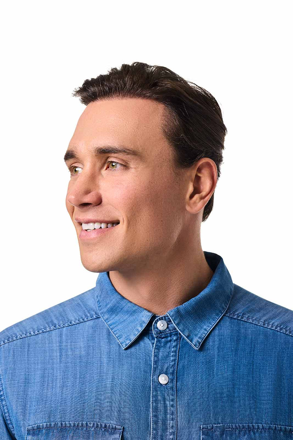 Men's Carson Chambray Long Sleeve Shirt | Light Indigo Chambray