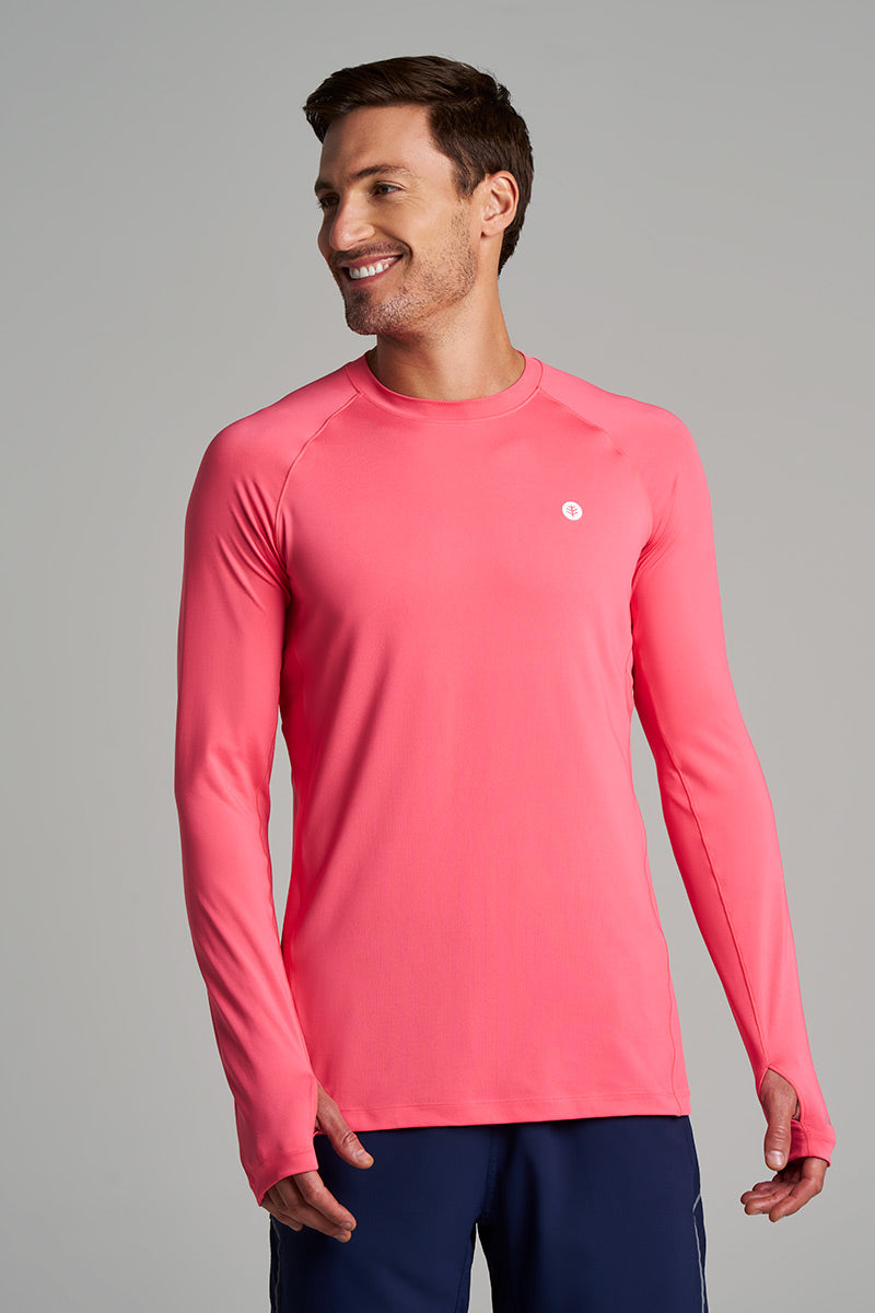 Men's Agility Long Sleeve Performance T-shirt | Sunkist Coral