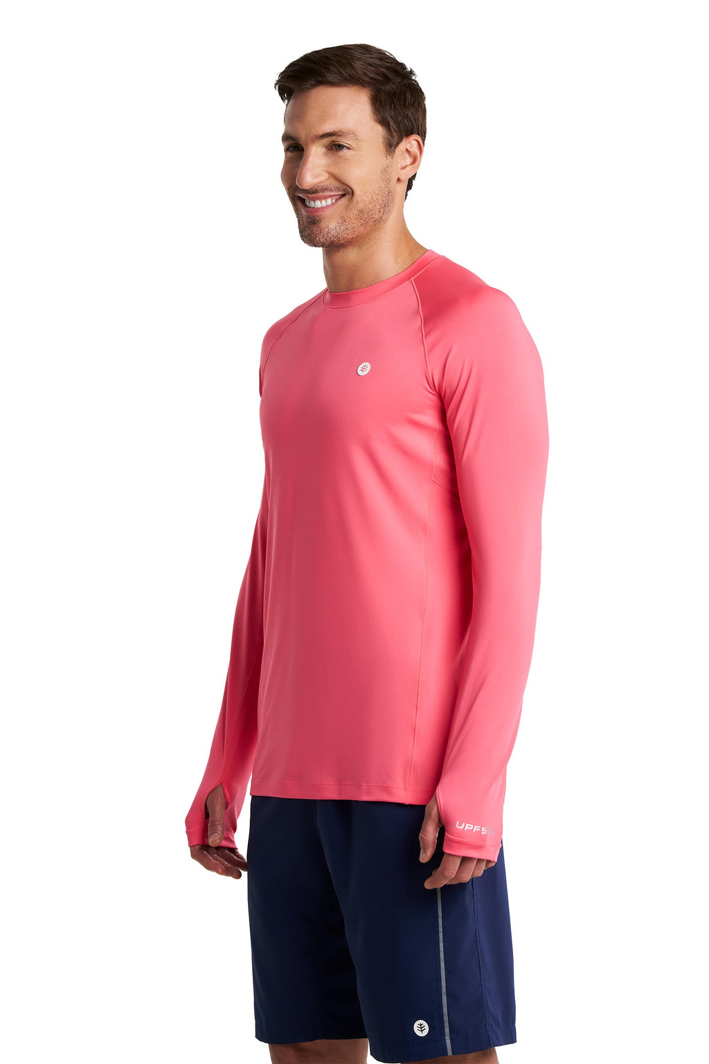 Men's Agility Long Sleeve Performance T-shirt | Sunkist Coral