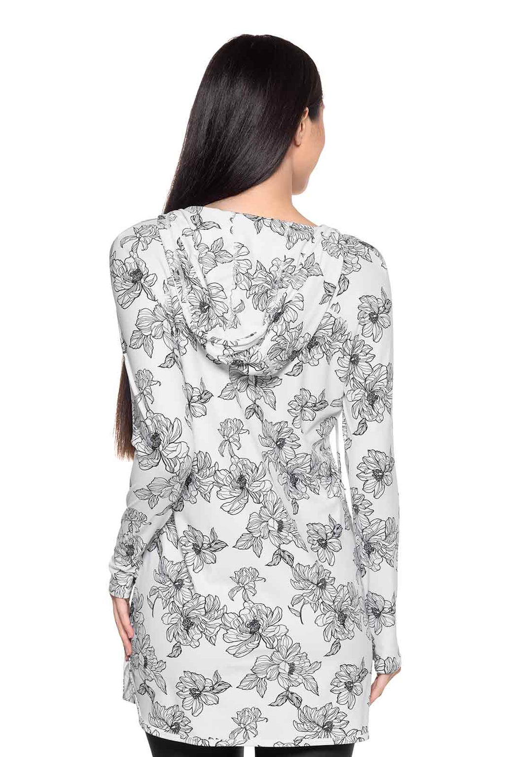 Women's Seacoast Swim Cover-Up Dress | White/Black Perfect Peony