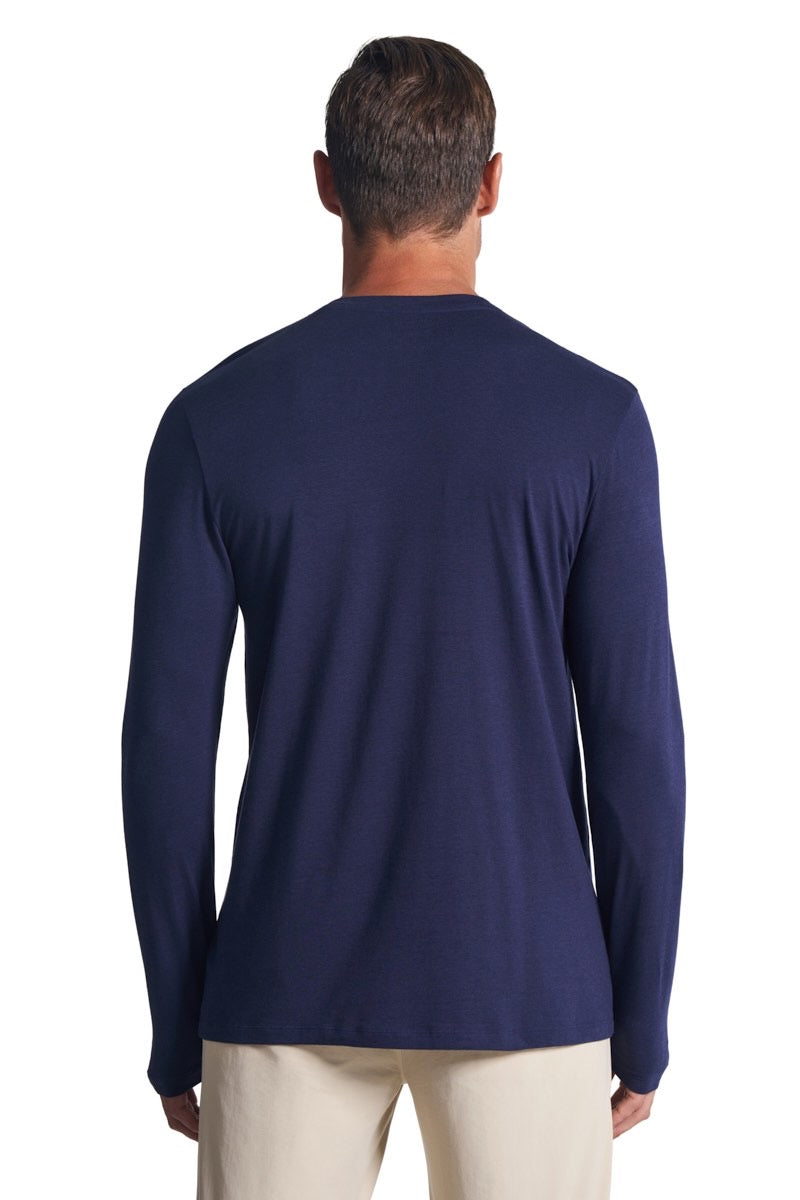 Men's Morada Everyday Long Sleeve V-Neck T-Shirt | Navy
