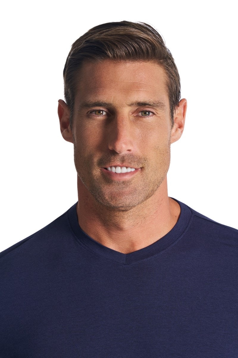 Men's Morada Everyday Long Sleeve V-Neck T-Shirt | Navy