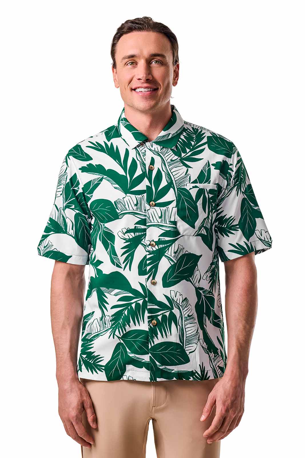 Men's Safari Camp Shirt | Eden Green Palm Paradise
