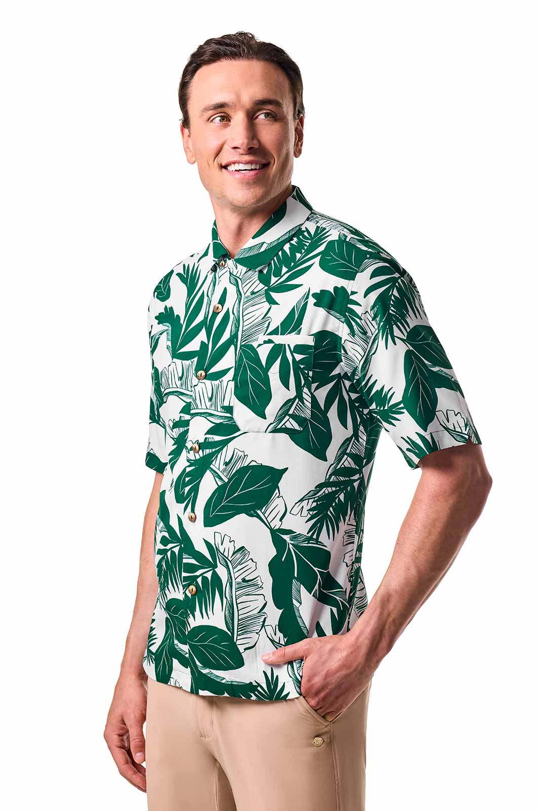 Men's Safari Camp Shirt | Eden Green Palm Paradise