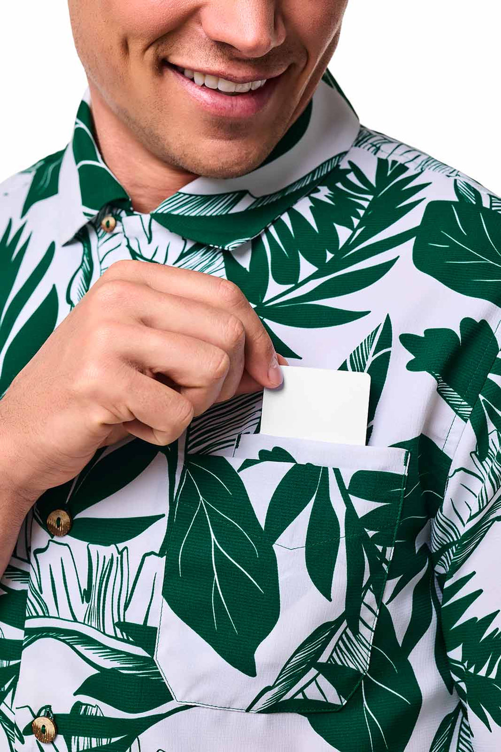 Men's Safari Camp Shirt | Eden Green Palm Paradise