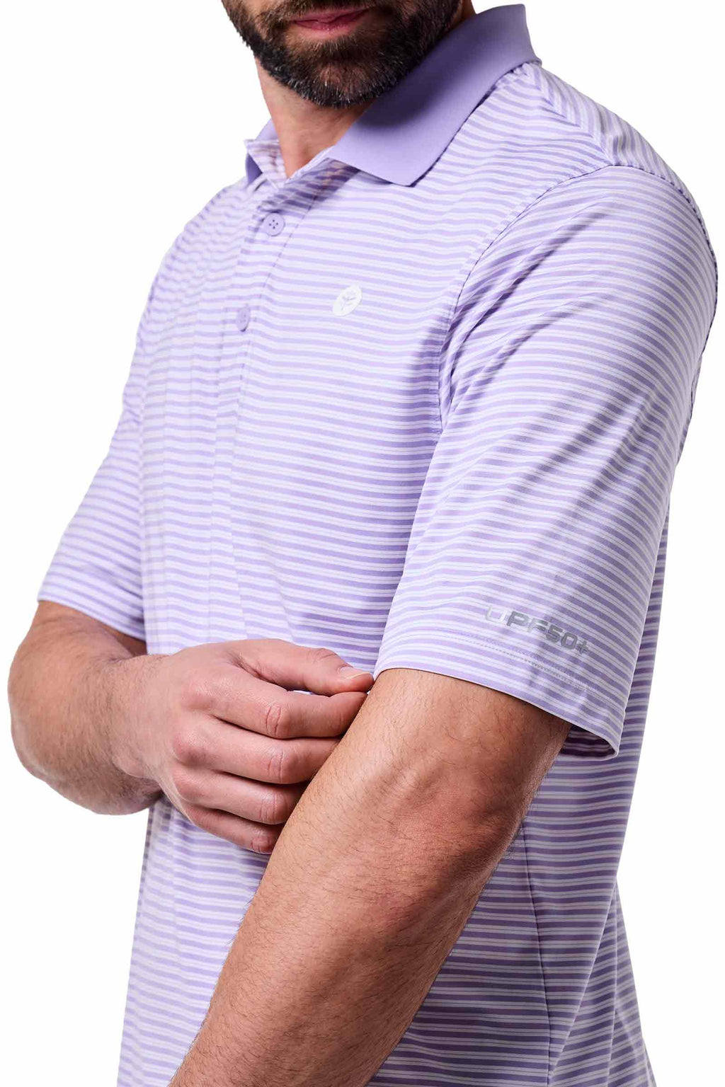 Men's Erodym Short Sleeve Sports Polo | Lavendula/White Stripe