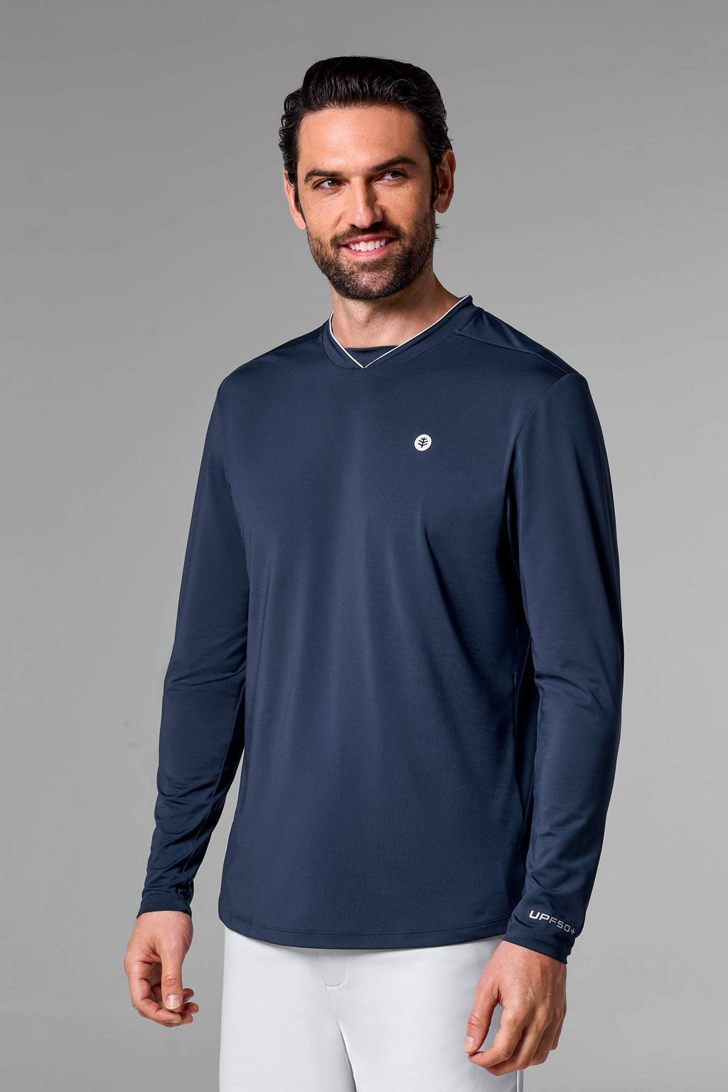 Men's Tiebreaker Long Sleeve Tennis T-Shirt | Navy