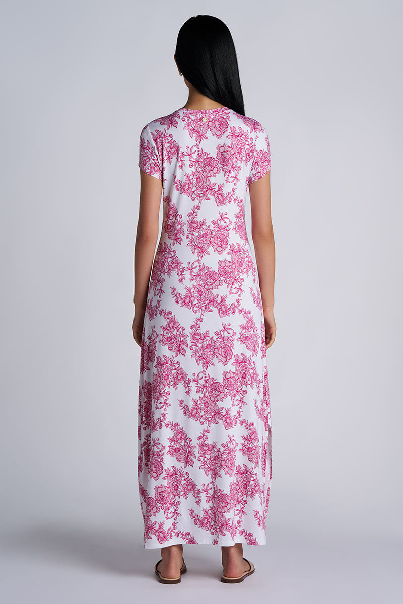 Women's Dounelle Fitted Maxi Dress | Fuchsia Bouquet