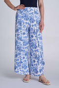 Women's Lynsu Wide Leg Pants with Overlap Detail | Periwinkle Isla Bonita