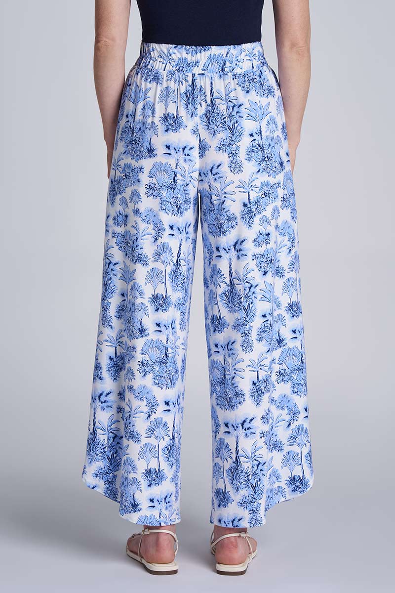 Women's Lynsu Wide Leg Pants with Overlap Detail | Periwinkle Isla Bonita